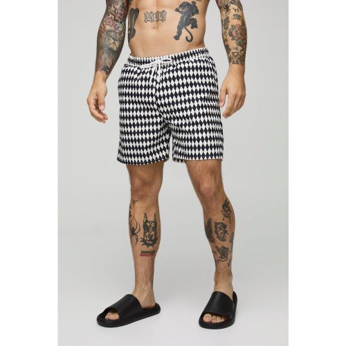 Maillot de bain mi-long à carreaux homme - S - Boohooman - Modalova