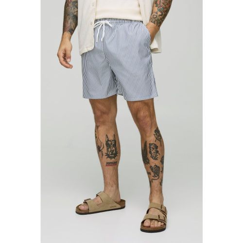 Short de bain mi-long à rayures - S - Boohooman - Modalova