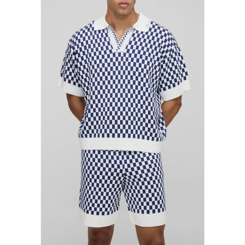 Ensemble oversize à carreaux avec polo et short - MAN - S - Boohooman - Modalova