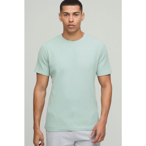T-shirt cintré en tissu gaufré - S - Boohooman - Modalova