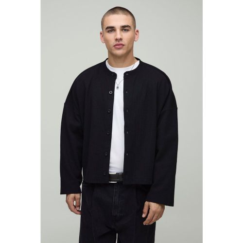 Cardigan oversize court en tissu gaufré - S - Boohooman - Modalova