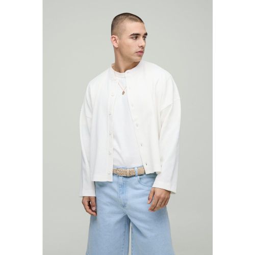 Cardigan oversize court en tissu gaufré - S - Boohooman - Modalova