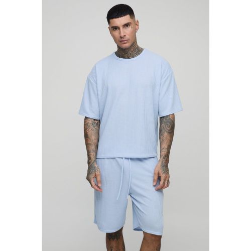 Tall - Ensemble oversize texturé avec t-shirt et short - 2XL - Boohooman - Modalova