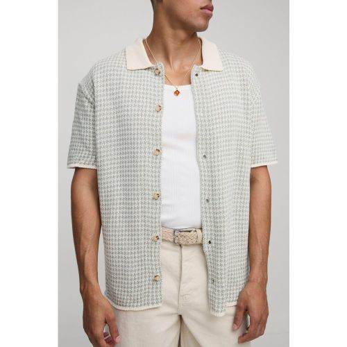 Chemise en maille à motif pied-de-poule - S - Boohooman - Modalova