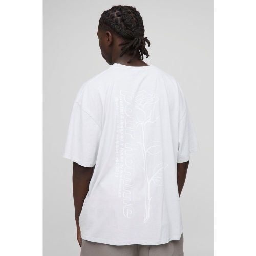 T-shirt oversize délavé fleuri - S - Boohooman - Modalova