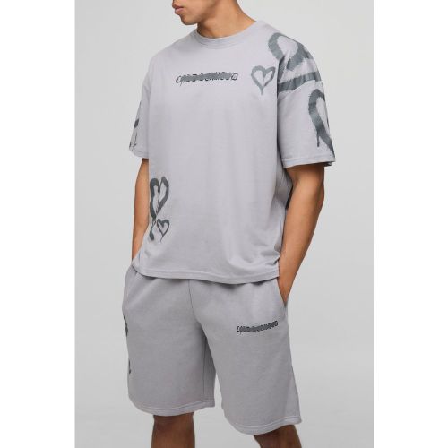 Ensemble oversize à imprimé cœur - S - Boohooman - Modalova