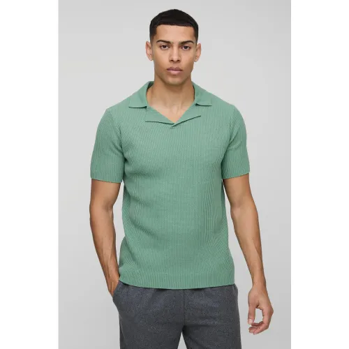 Polo droit côtelé - S - Boohooman - Modalova