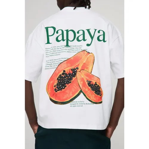 T-shirt oversize à col montant - MAN - S - Boohooman - Modalova