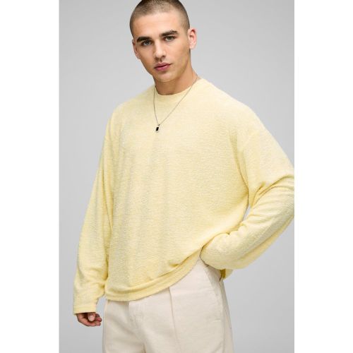 T-shirt oversize texturé à manches longues - S - Boohooman - Modalova