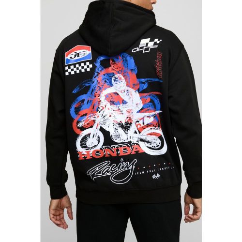 Sweat à capuche oversize à imprimé Honda RS JT homme - S - Boohooman - Modalova