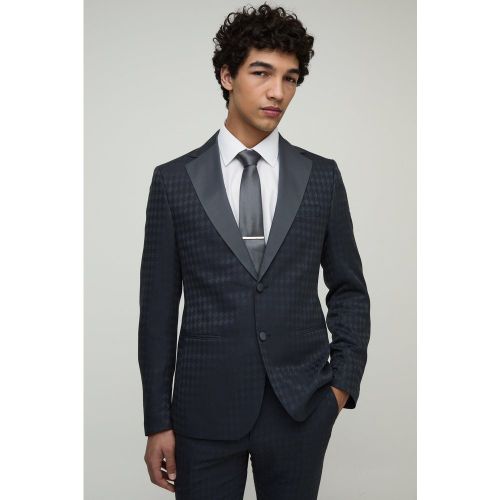 Veste droite à motif pied-de-poule - 34 - Boohooman - Modalova