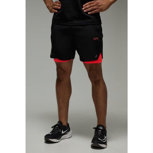 Short stretch perforé 2 en 1 - MAN Active homme - S - Boohooman - Modalova