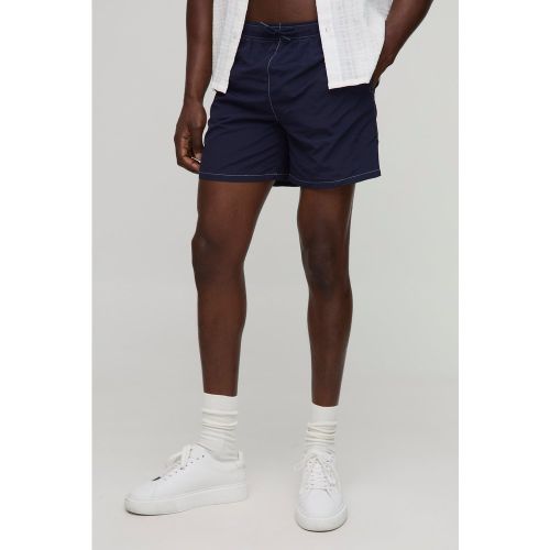 Short de bain mi-long à coutures contrastantes - S - Boohooman - Modalova