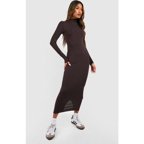 Robe Mi-Longue À Col Roulé En Maille Côtelée Épaisse - 36 - boohoo - Modalova