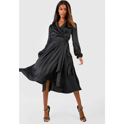 Robe Patineuse Satinée Mi-Longue - 42 - boohoo - Modalova