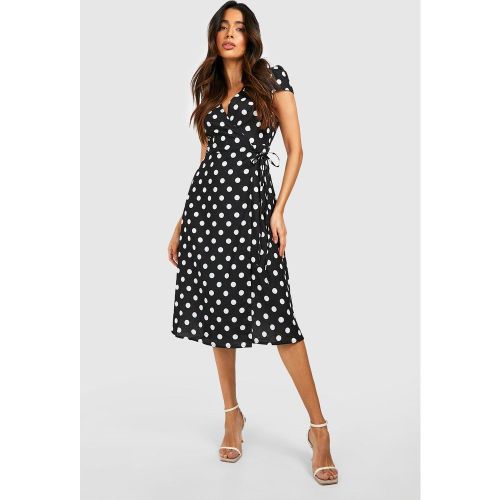 Robe Cache-Cœur À Imprimé Pois - 40 - boohoo - Modalova