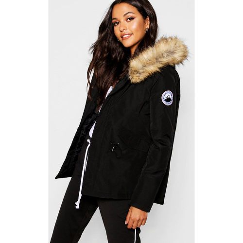 Parka De Sport Luxe À Fausse Fourrure - 38 - boohoo - Modalova