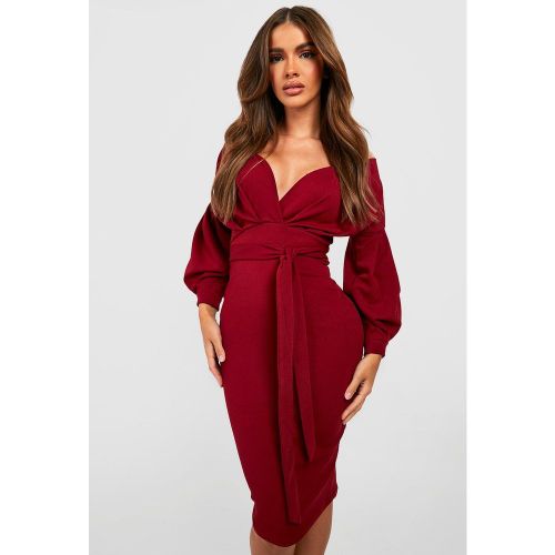 Robe Cache-Cœur Mi-Longue À Épaules Dénudées - 40 - boohoo - Modalova