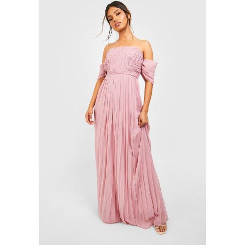 Robe De Demoiselle D'Honneur Longue À Épaules Dénudées - /Coquille D'Œuf - 38, /Coquille D'Œuf - boohoo - Modalova