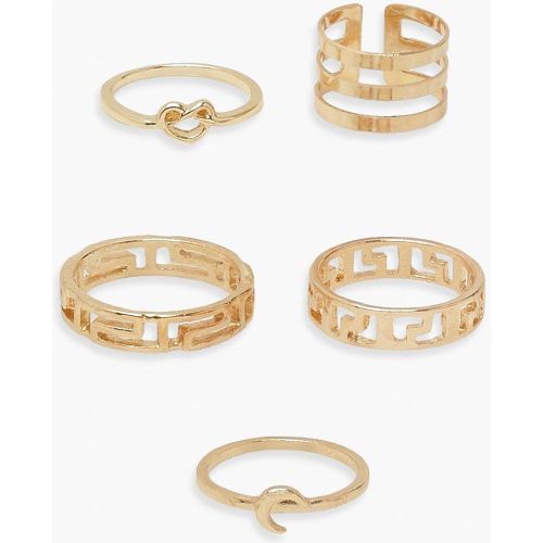 Lot De 5 Bagues À Formes Variées - One Size - boohoo - Modalova