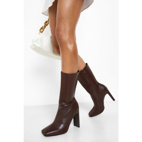 Bottes Carrées À Talon Fin - Pointure Large - 38 - boohoo - Modalova