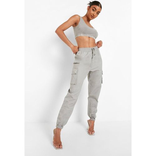 Pantalon Cargo Taille Haute - boohoo - Modalova