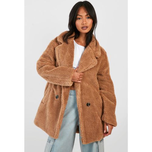 Manteau Cache-Cœur En Synthétique Polaire - 8 - boohoo - Modalova