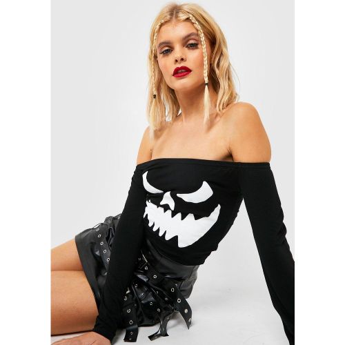 Top Imprimé À Épaules Dénudées - Halloween - S - boohoo - Modalova