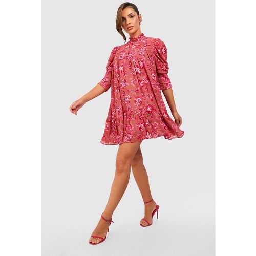 Robe Babydoll À Col Volanté Et Manches Bouffantes - 36 - boohoo - Modalova