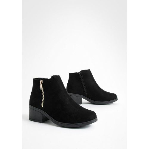 Bottes Chelsea Zippées À Talon Carré - 38 - boohoo - Modalova