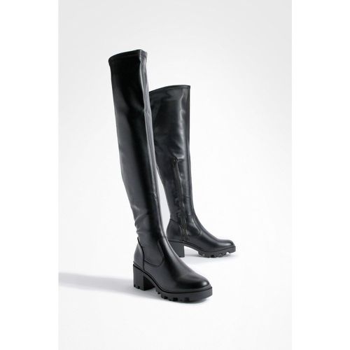 Bottes Montantes À Talon Bloc - 38 - boohoo - Modalova