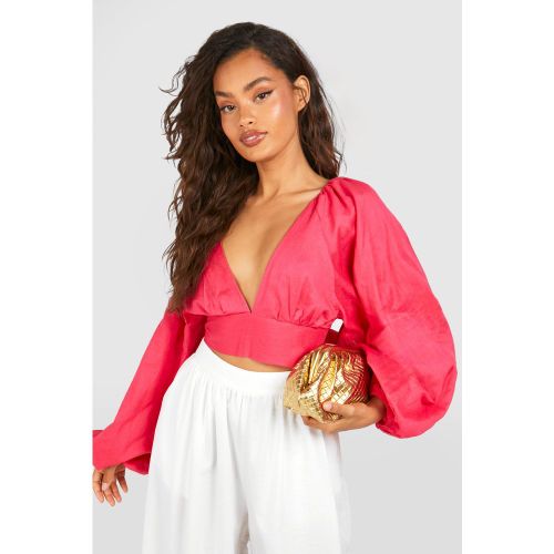Crop Top À Manches Ballon - 36 - boohoo - Modalova