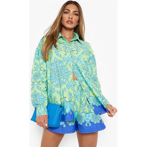 Ensemble Fleuri Avec Chemise Et Short Relax - 36 - boohoo - Modalova