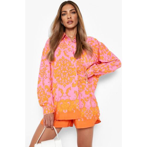 Ensemble Fleuri Avec Chemise Et Short Relax - 42 - boohoo - Modalova