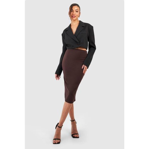 Jupe Mi-Longue Épaisse Basique En Tissu Crêpe - 34 - boohoo - Modalova