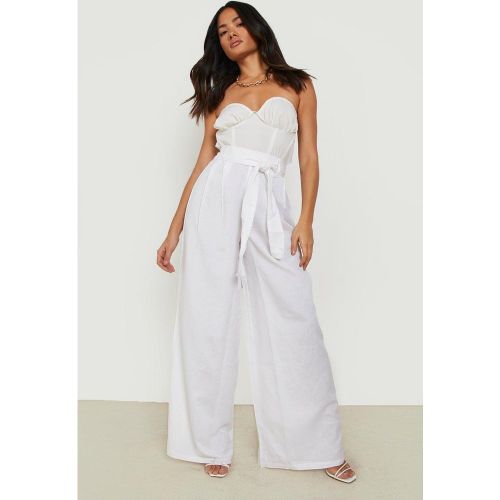 Pantalon Large À Ceinture - 40 - boohoo - Modalova