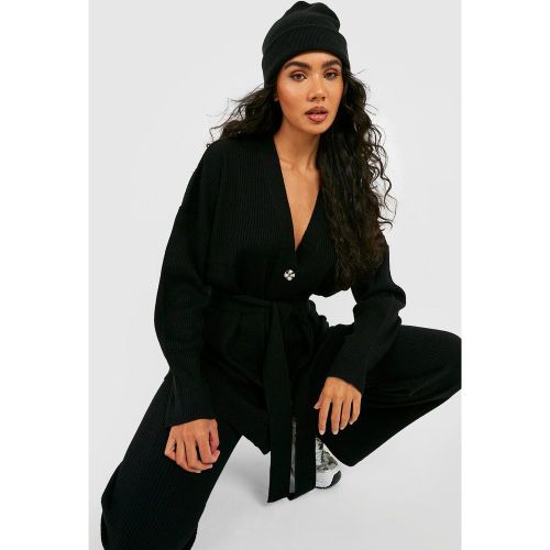 Ensemble En Maille Avec Cardigan Et Pantalon Large - S - boohoo - Modalova