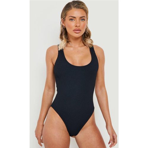 Maillot De Bain Texturé À Col Rond - 40 - boohoo - Modalova