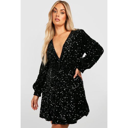 Grande Taille - Robe Froncée À Paillettes - 46 - boohoo - Modalova