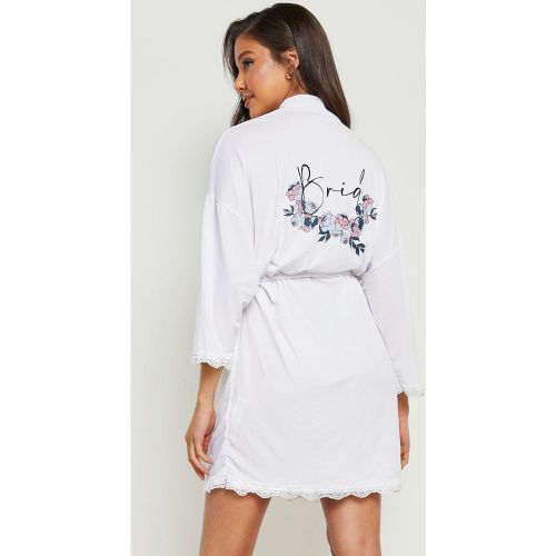 Robe De Chambre Pour La Mariée À Imprimé Bride - 34 - boohoo - Modalova