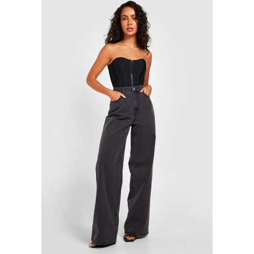 Jean Large Taille Haute - 40 - boohoo - Modalova
