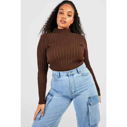 Grande Taille - Pull Bicolore À Col Montant - 54 - boohoo - Modalova