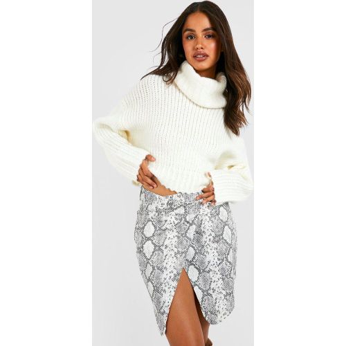 Pull Court Épais À Col Roulé - Blanc Écru - S, Blanc Écru - boohoo - Modalova