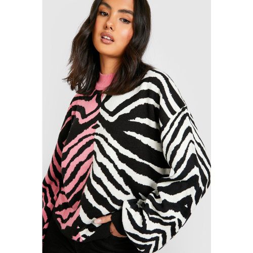 Pull Color Block À Imprimé Zèbre - S - boohoo - Modalova