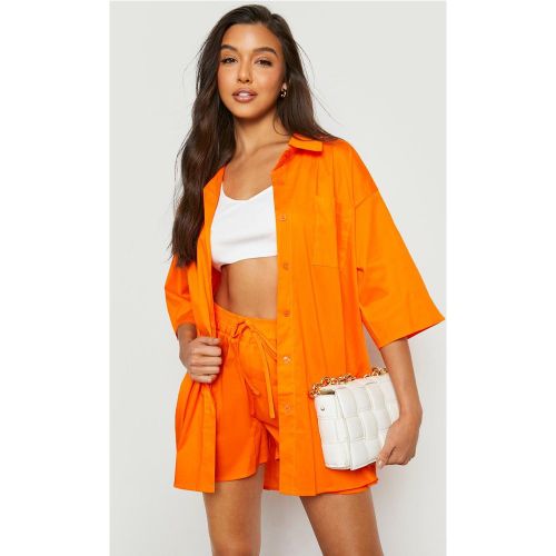 Ensemble En Coton Avec Chemise Oversize Et Short - 38 - boohoo - Modalova