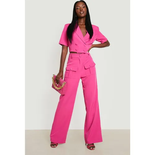 Pantalon De Tailleur Utilitaire Large - / - 40, / - boohoo - Modalova