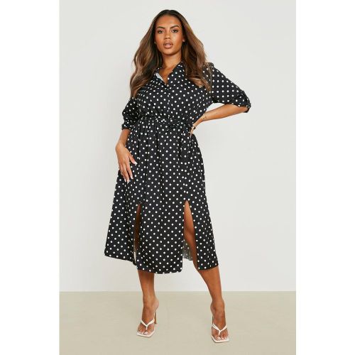 Grande Taille - Robe Chemise Mi-Longue À Pois - 48 - boohoo - Modalova