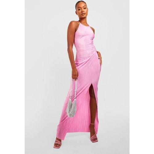 Tall" - Robe Longue Fendue Plissée - 44 - boohoo - Modalova
