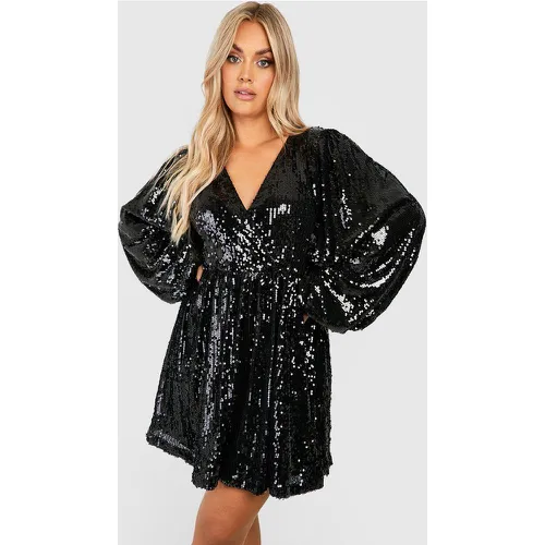 Grande Taille - Robe Patineuse Iridescente - 44 - boohoo - Modalova