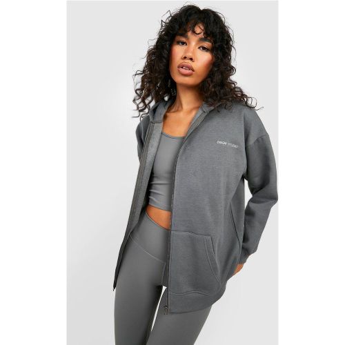 Sweat À Capuche Zippé À Slogan Dsgn Studio - S - boohoo - Modalova